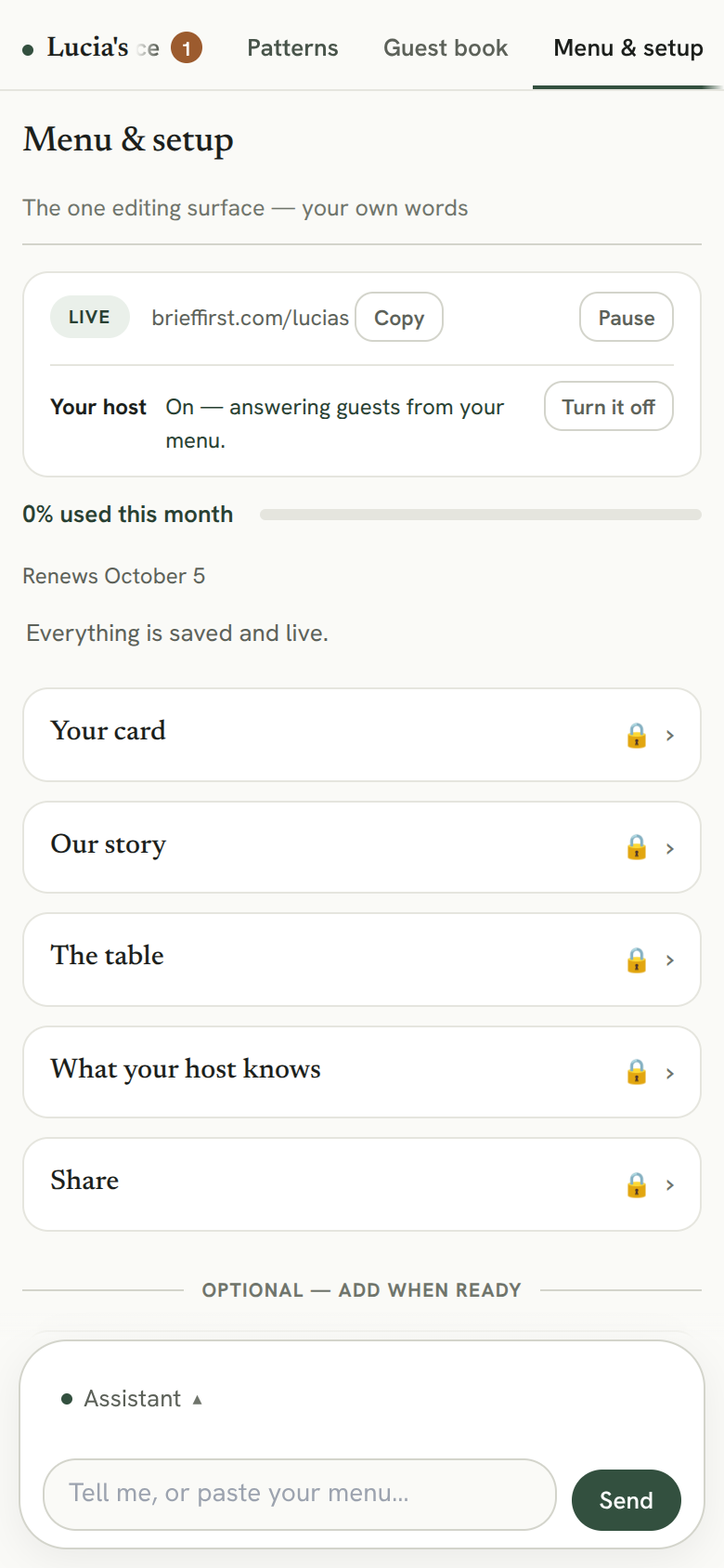 Your page, all in one place